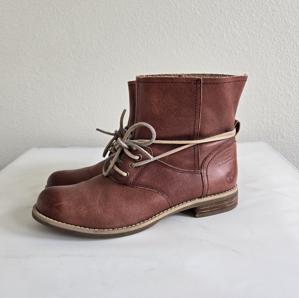 Timberland Savin Hill Lace Ankle Leather Boots Size 8.5